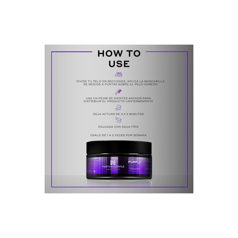 Martha Debayle Mascarilla Platinum Purple 200ml