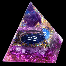 XIANNVXI Libra Pyramid Amethyst Stone Crystals Gemstones Large Pyramids Zodiac Sign Esoteric Spiritual Astrology Gifts 12 Constellation - Libra