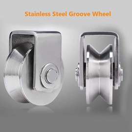 Stainless Steel 3in V Groove Heavy Duty Track Wheel Rigid Caster Sliding Gate Roller for Swing Sliding Gate