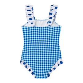 LIZENS Girls One Piece Swimsuit Ruffles Bathing Suit for Kids 2-12T(LG63G04,2-3T) Blue