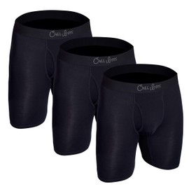 Chill Boys Viscose from Bamboo Boxer Briefs - Soft Breathable Men's Underwear. Cool Comfortable Boxers - 3 Pack (X-Large, Black)