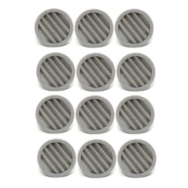 3" Round Plastic Louver Soffit Air Vent Reptile Screen Grille Cover (12, Grey)