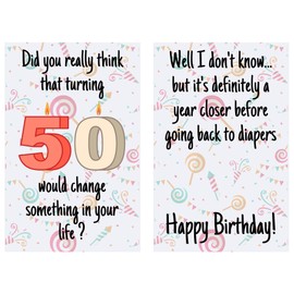 Funny 50th Birthday Cards For Women Or Men – For Friends, Family, Lover, Etc. – Funny Birthday Cards 50 years old – Perfect Funny Birthday Cards 50th Anniversary – With Envelope