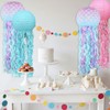 Mermaid Birthday Decorations,Jellyfish Paper Lanterns Pink Lavender Blue Mermaid Scales