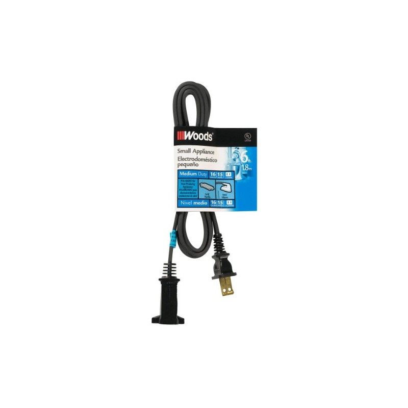 Woods 0292 HPN Cord for Heat Producing Polarized Appliances, 6-Foot,