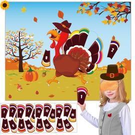 Thanksgiving Party Games for Kids Pin The Tail On The Turkey Game Friendsgiving Games for Audults Students Family School Thanksgiving Fall Party Activities