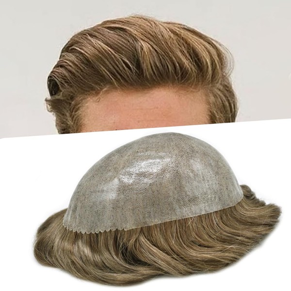 RESHE Hair System for Men Hairpiece Injected Poly Skin Hair