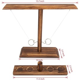 DreamToyz Ring Toss Games for Adults, Yard Games, Patio Decor, Outdoor Indoor Games, Wooden Hook and Ring Game for Bars, Home, Party, 15.7" X 13" Large Size