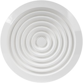 6'' Inch / 150 mm Plastic Ceiling Vent - ABS White Louvered Air Vent Cover - Outdoor Indoor - Built-in Fly Screen Mesh - Round Plastic Exhaust or Supply Soffit Grille for HVAC Bathroom Office Kitchen