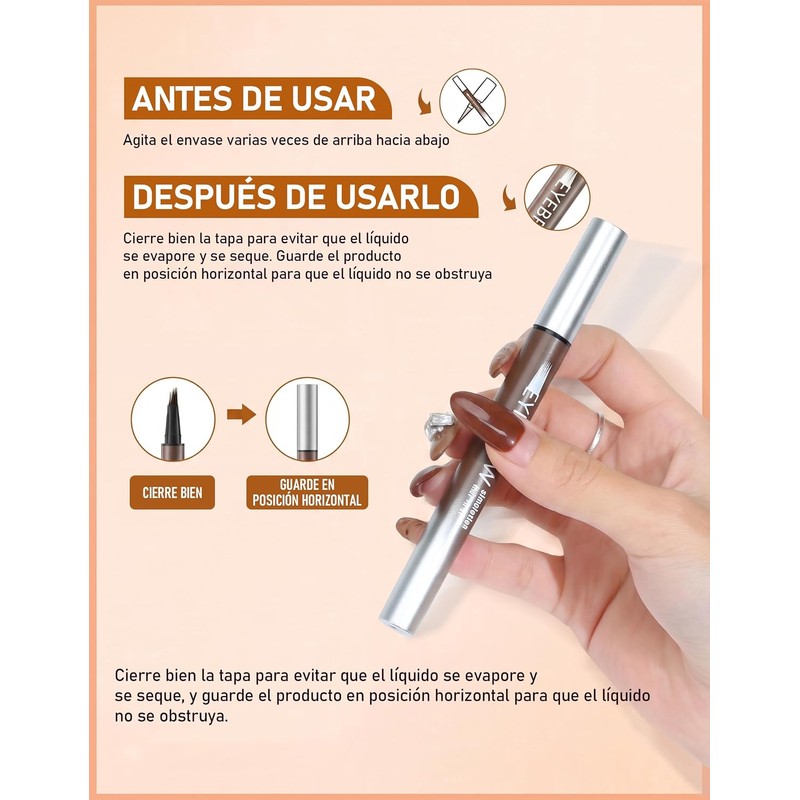 Erinde L?piz L?quido para Cejas, Resistente al Agua, #F204black Brown