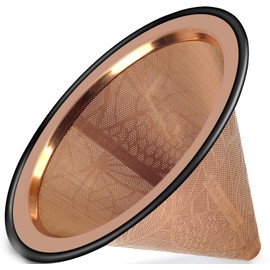 Apace Living Pour Over Coffee Filter - Wide Metal Base Reusable Stainless Steel Coffee Dripper - Perfect for Chemex Hario Bodum & Other Coffee Makers - Paperless Coffee Filter for Sustainable Brewing