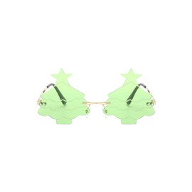WDZAYXC Tree Shape Sunglasses for Parties, Stylish Tree Shape Sunglasses for Men and Women, Green