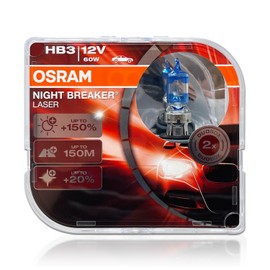DAMA Automotive Lighting HB3 9005 DOT Night Breaker Laser Halogen Headlight Bulbs 9005NL-HCB High Beam 12V 55W 3800K P14.5s | Pack of 2