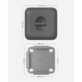 SONGMICS Floor Bracket for Side Awning Posts, Metal Plate with Plastic Lid, Pull-Out Fixation, Base Plate, Only Suitable for SONGMICS Aluminium Side Awnings, Grey GSA004