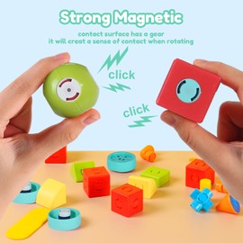 FENYAN Magnetic Building Blocks 60PCS, Multi-Style DIY Magnetic Blocks for Toddlers 3-5, Parent-Child Interactive Early Education STEM Building Toys for Girls Boys Ages 4-10 Christmas Birthday Gifts