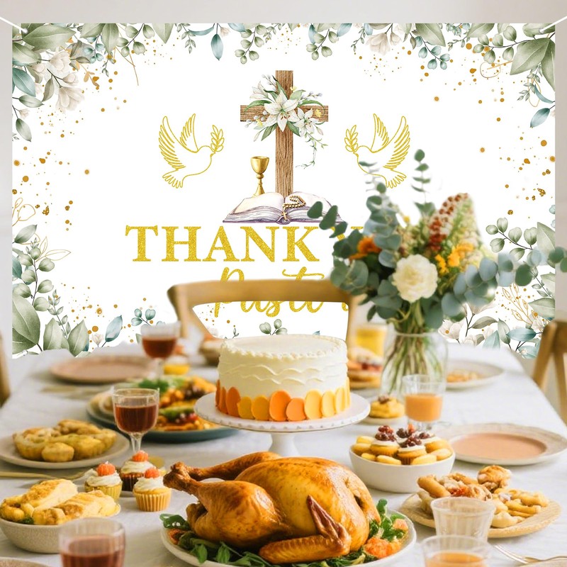 Papiailove Pastor Appreciation Banner 6×4 ft – Thank You Pastor