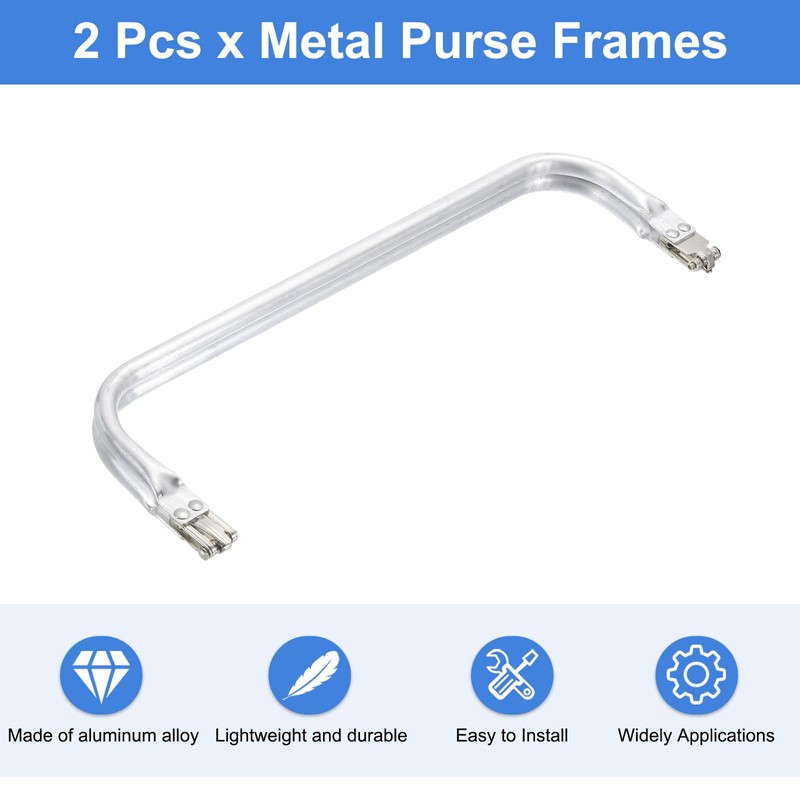sourcing map Metal Purse Frame 11 in, 2 Pcs Rectangle