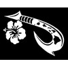 UR Impressions Hawaiian Islands Maui Hook with Hibiscus Flower Decal