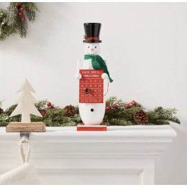 New! Nutcracker Christmas Countdown Snow Man Wood Advent Calendar 14”