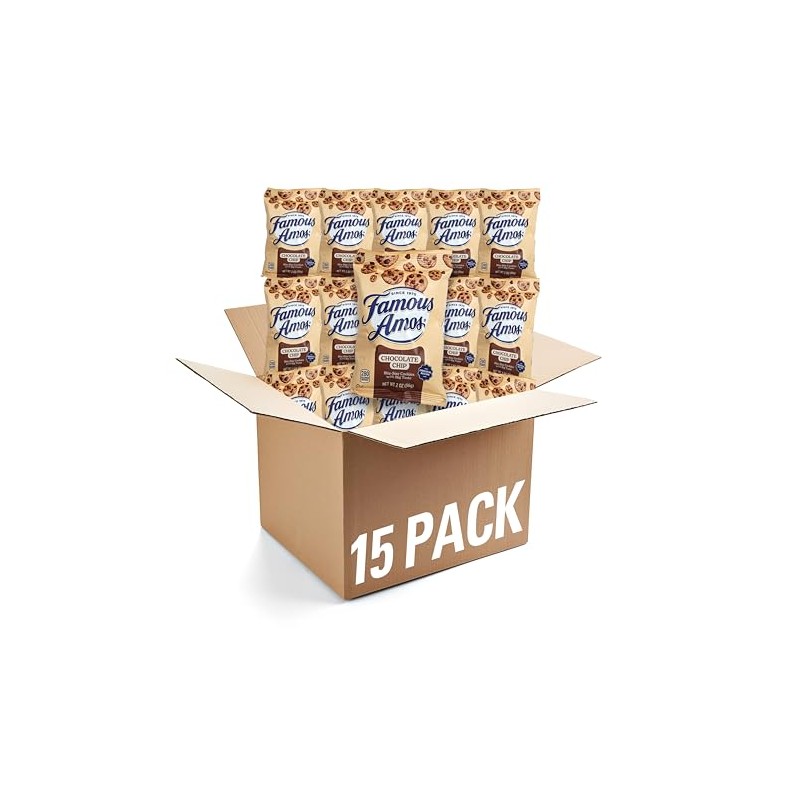 Famous Amos 2 oz., Pack of 15, Individual Bags of