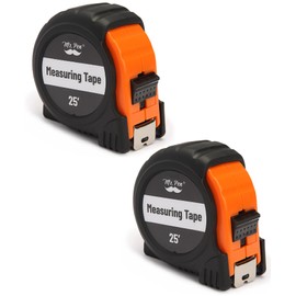 Mr. Pen- Retractable Tape Measure 25 ft, 2 Pack, Orange, Steel Retractable Measuring Tape with Fractions