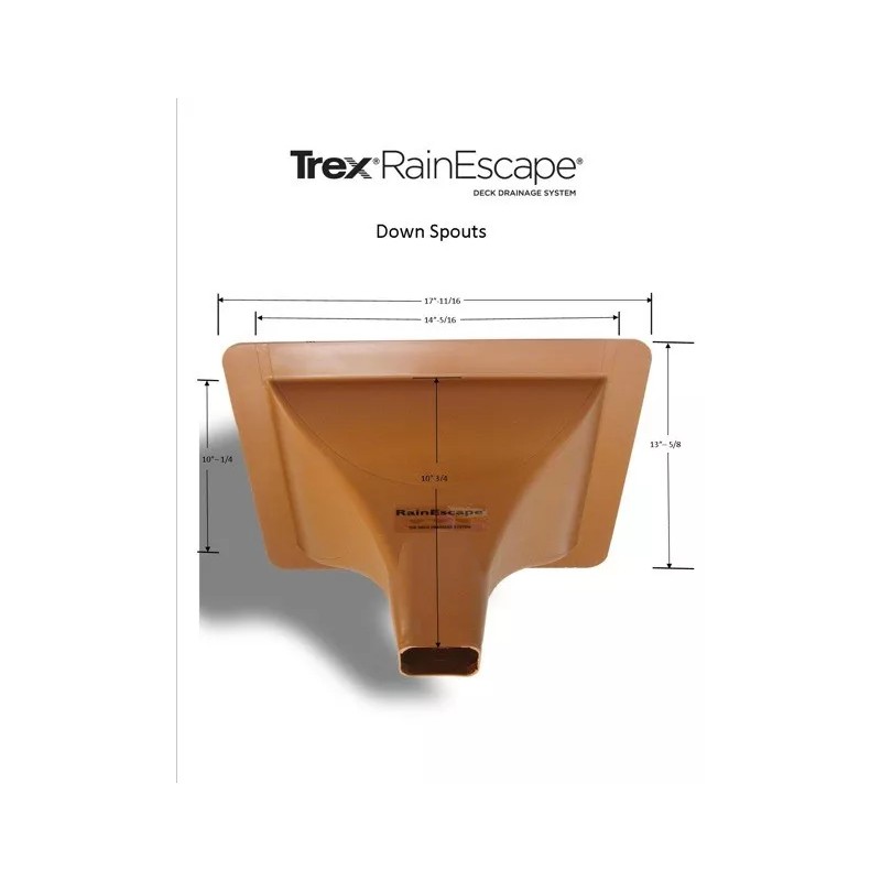 Trex RainEscape Down Spout for Deck Drainage System