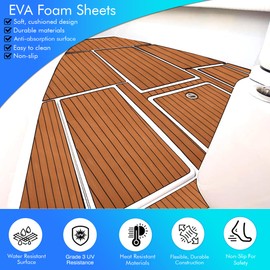 THE LOFT 7 DESIGN Teak EVA Foam Decking Sheet Rolls (Light Brown, 94.5 in. x 47 in.)