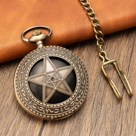 Kchss Scrying Mirror Natural Black Obsidian Mirror for Divination, Meditation, Witchcraft, Witch Gifts, Cthulhu Decoration Star Bronze