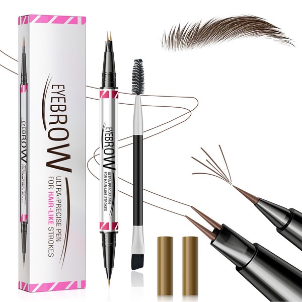 2 Fork Microblading Eyebrow Pen - Brown Eyebrow Pencil Magic