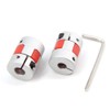 Zeberoxyz 2PCS 6.35mm to 8mm Aluminium Plum Flexible Shaft Coupling