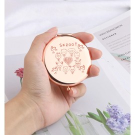WSNANG SKZ K-POP Boy Group Gift Stay Fandom Makeup Compact Mirror K-POP Music Lover Merch K-POP Fans Gifts (SKZ00 Mirror)