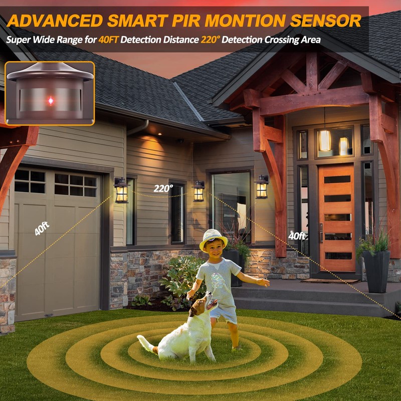Motion Sensor Outdoor Lights - Oil Rubbed Bronze Dusk to
