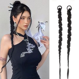 Pack of 2 Ponytail Extensions, Braid Extensions, Hairpiece Braid, Ponytail Extension with Hair Scrunchie, for Women