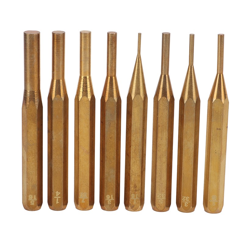Brass Punch Set Porous Structure Detachable Ends 8 Different Sizes