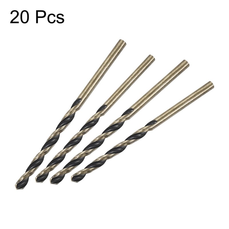 sourcing map 20pcs Straight Shank Twist Drill Bits 3.2mm Gold