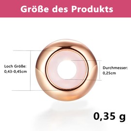 QttvbTna Charms Stopper 925 Sterling Silver, Silver Spacer Bead Charm Stopper with Rubber Clip Spacer Stopper Charms Beads for Women Bead Charms Bracelets Pendant, Sterling Silver, No