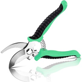 Pruning Shears Scissors Patch Ergonomic Grip Lightweight Hand Secateurs Cutting Tool Stainless Steel Sharp Blade Clipper for Pruning,Trimming Shears with Locking Mechanism (Green)