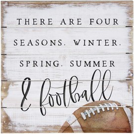 Simply Said, INC Perfect Pallet Petites Football Sign, Four Seasons Football Decor, 6 x 6 inch Wood Sign, Football Bathroom Decor, PET1983