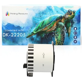 Printing Pleasure DK-22205 62mm x 30.48m Continuous White Standard Address Labels Compatible with P-Touch QL-500 550 570 700 710W 720NW 800 810W 820NWB 1050 1060N 1100 1110NWB Label Printers