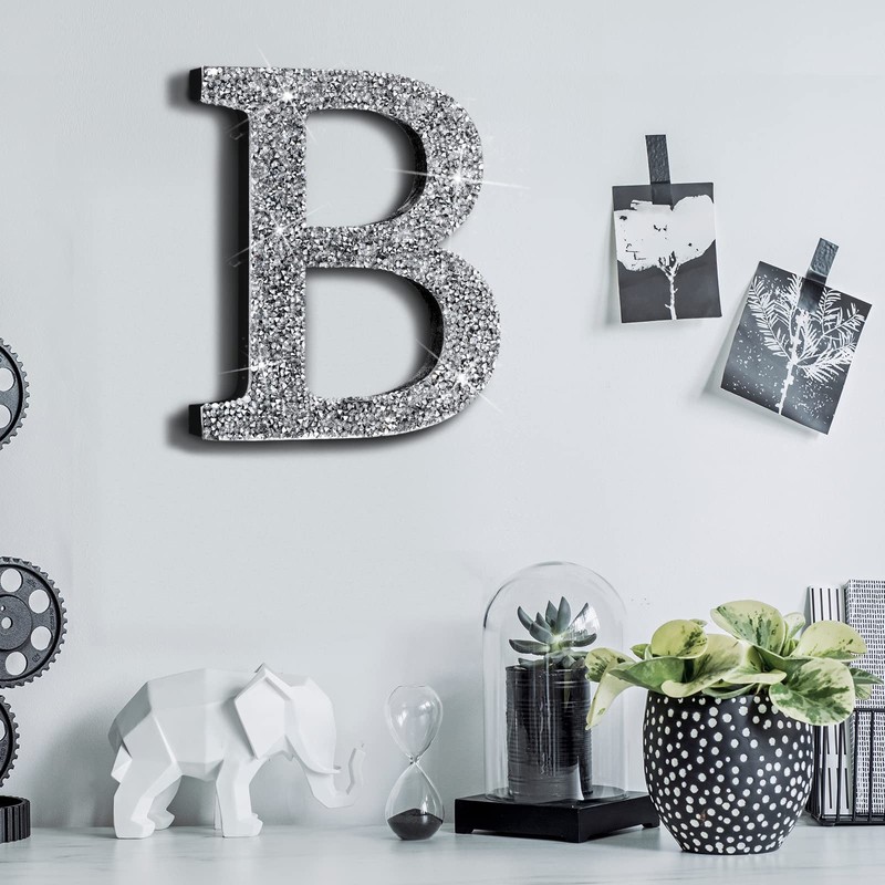 Qunclay 5.7 Inch Crystal Diamond Letters Shiny Letters Decor Hanging
