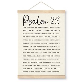 Christian Canvas Poster, The Lord is My Shepherd, Psalm 23 Canvas Poster Wood Hanger, Farmhouse Home Decor, Living Room Decor, Bedroom Decor, Church Room Decor, Bible Verse Scripture Canvas Banner