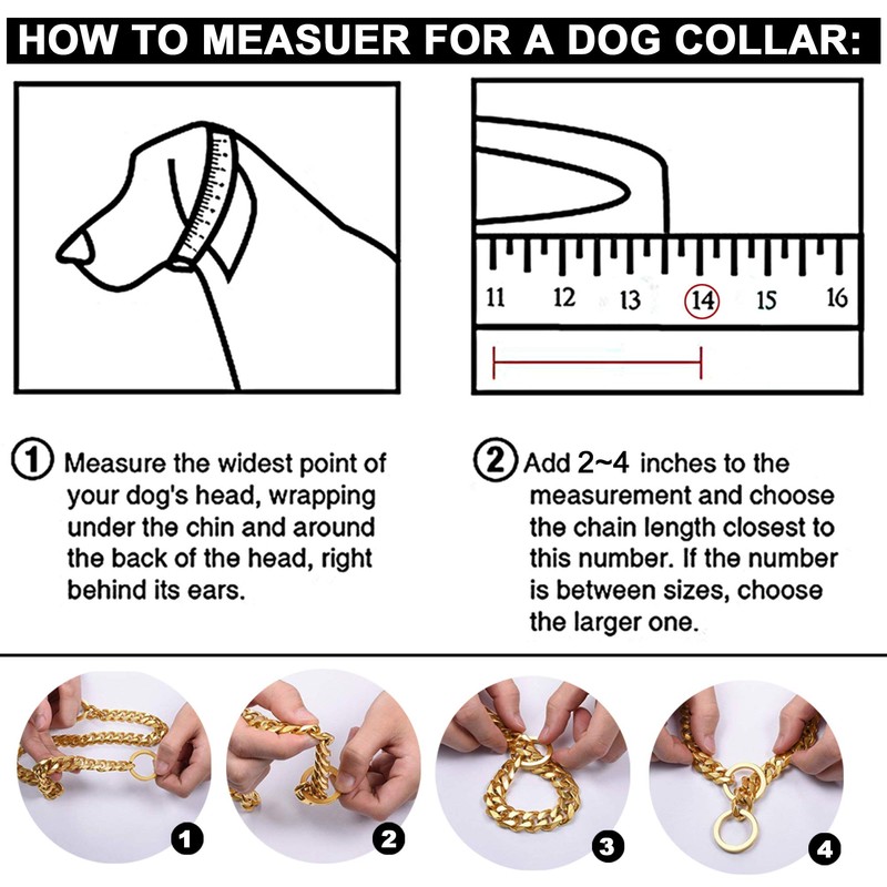 GZMZC Dog Chain Collar High Polished Stainless Steel Cuban Link