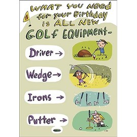 Humorous Birthday Card - Male/Female - Golf Equipment - from The Mooning Duck Range (Ukg-616394)