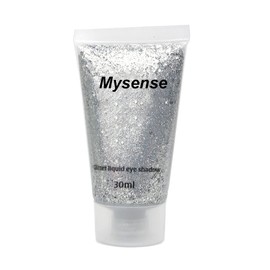 Mysense Silver Body Glitter Gel, Singer Concerts Face Glitter Makeup, Music Festival Rave Face Eye Hair Accessories, Chunky Glitter Mermaid Sequins, Sparkling Glitter Face Paint for Women, 30g