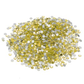 PATIKIL SS10/1440Pcs Glass Diamante Rhinestone, Crystal Glass Flat Back Rhinestones Round Crystal Man Made Gems Diamond Decor for Nail Art Craft Clothes DIY Makeup, Yellow