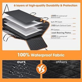 Back Seat Extender for Dogs,Foldable Dog Hammock for Car Travel Accessories Camping Mattress Bed, Hard Bottom Dog Car Seat Cover for Back Seat Protector, Waterproof Dog Backseat Cover for Car