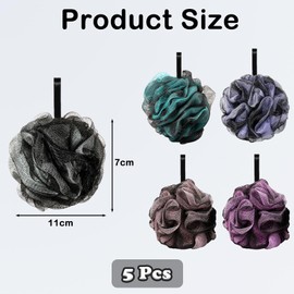5 Pcs Shower Puffs,Body Puff Shower Body Scrub Sponge Shower Loofah,Bath Scrunchies Loofah Sponge Shower Scrunchies Shower Sponge Puff,Shower Sponges for Men Shower Sponges for Women