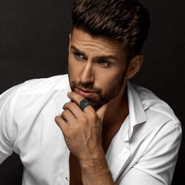 OIDEA Men's Signet Ring Stainless Steel Rhinestone Black Silver Vintage Finger Ring Band Ring Wide Punk Rock Hiphop Style Size 54-71