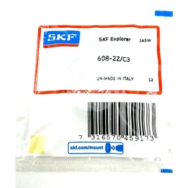 SKF 608 2Z C3 DEEP Groove Ball Bearing, Metal Shielded 8X22X7 MM
