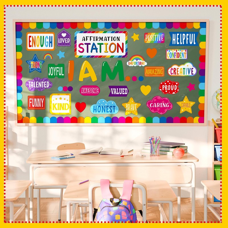 Mooliwe Affirmation Station Bulletin Board Set Motivational Bulletin Board for